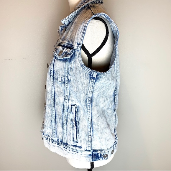 Pacsun DIY Denim Distressed Vest Small - Picture 6 of 9